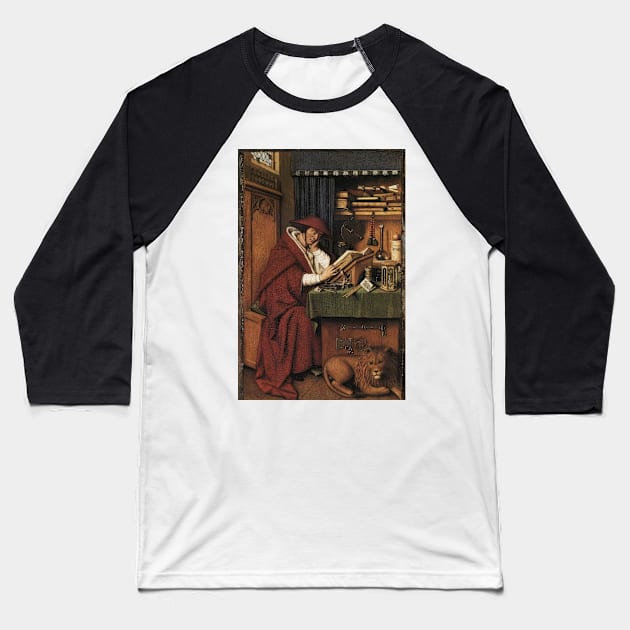 st jerome in his study 1432 - Jan van Eyck Baseball T-Shirt by Kollagio